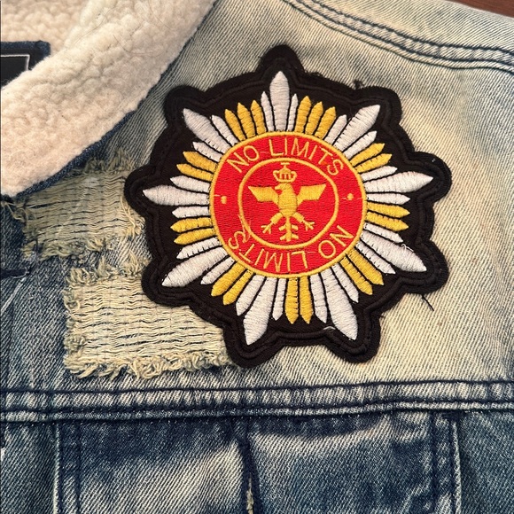 REASON Denim Jacket – Rocker / Moto Patchwork Style - Picture 10 of 15